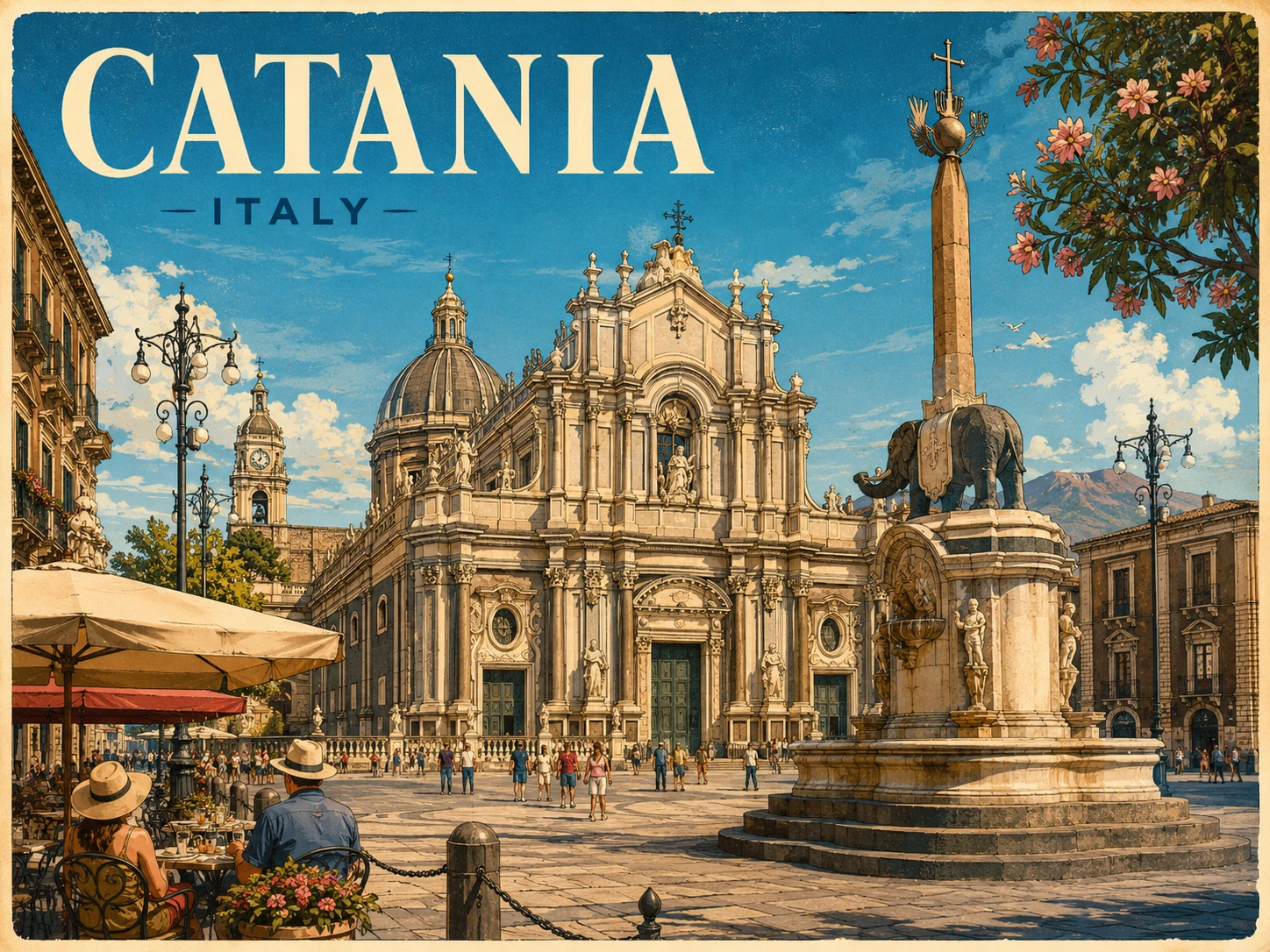 Piazza del Duomo with Catania Cathedral and the Elephant Fountain