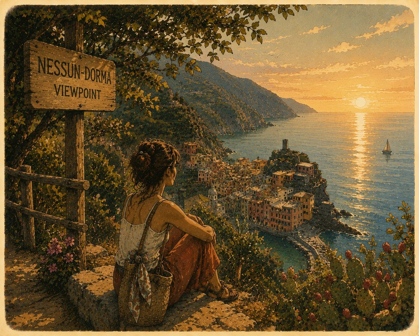 Illustration of the panoramic viewpoint above Manarola