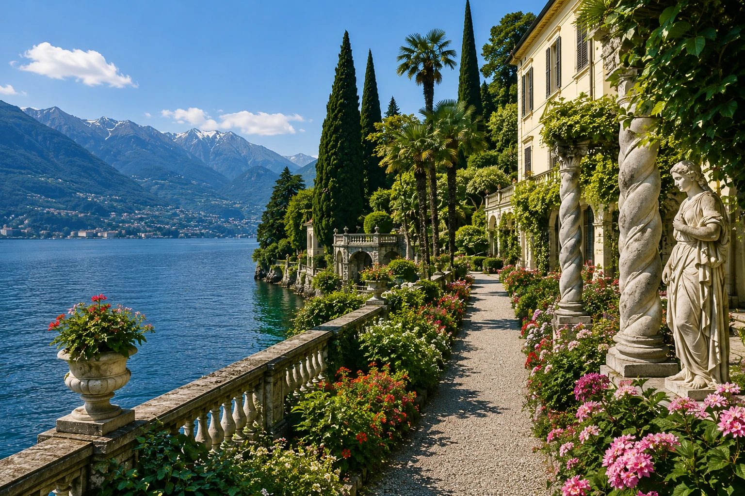 Villa Monastero gardens beside Lake Como