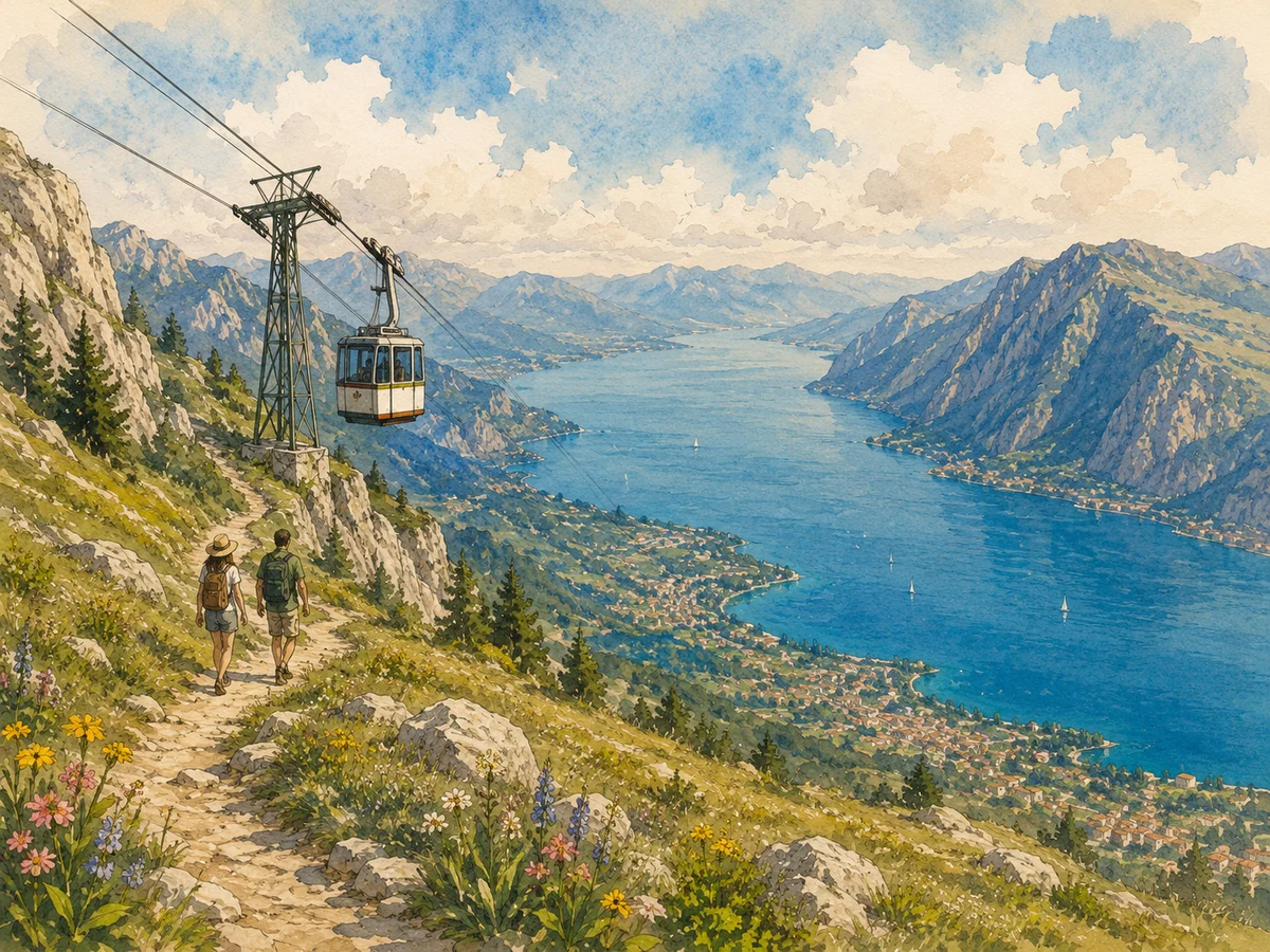 Illustration of a Monte Baldo day trip from Malcesine