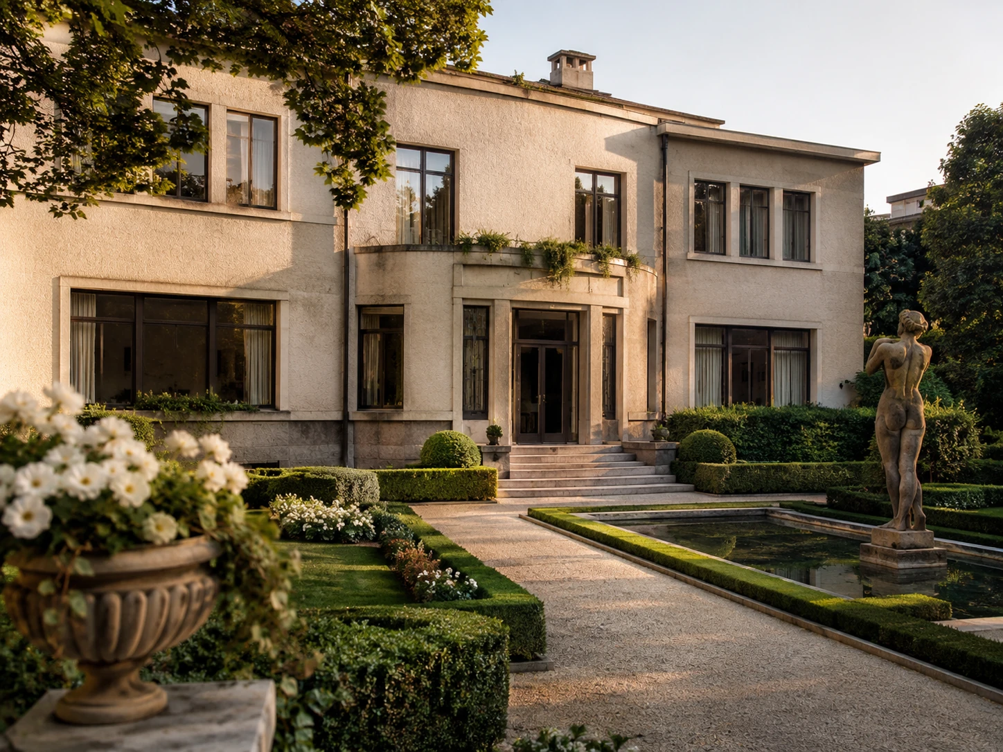 Villa Necchi Campiglio and its formal garden in Milan