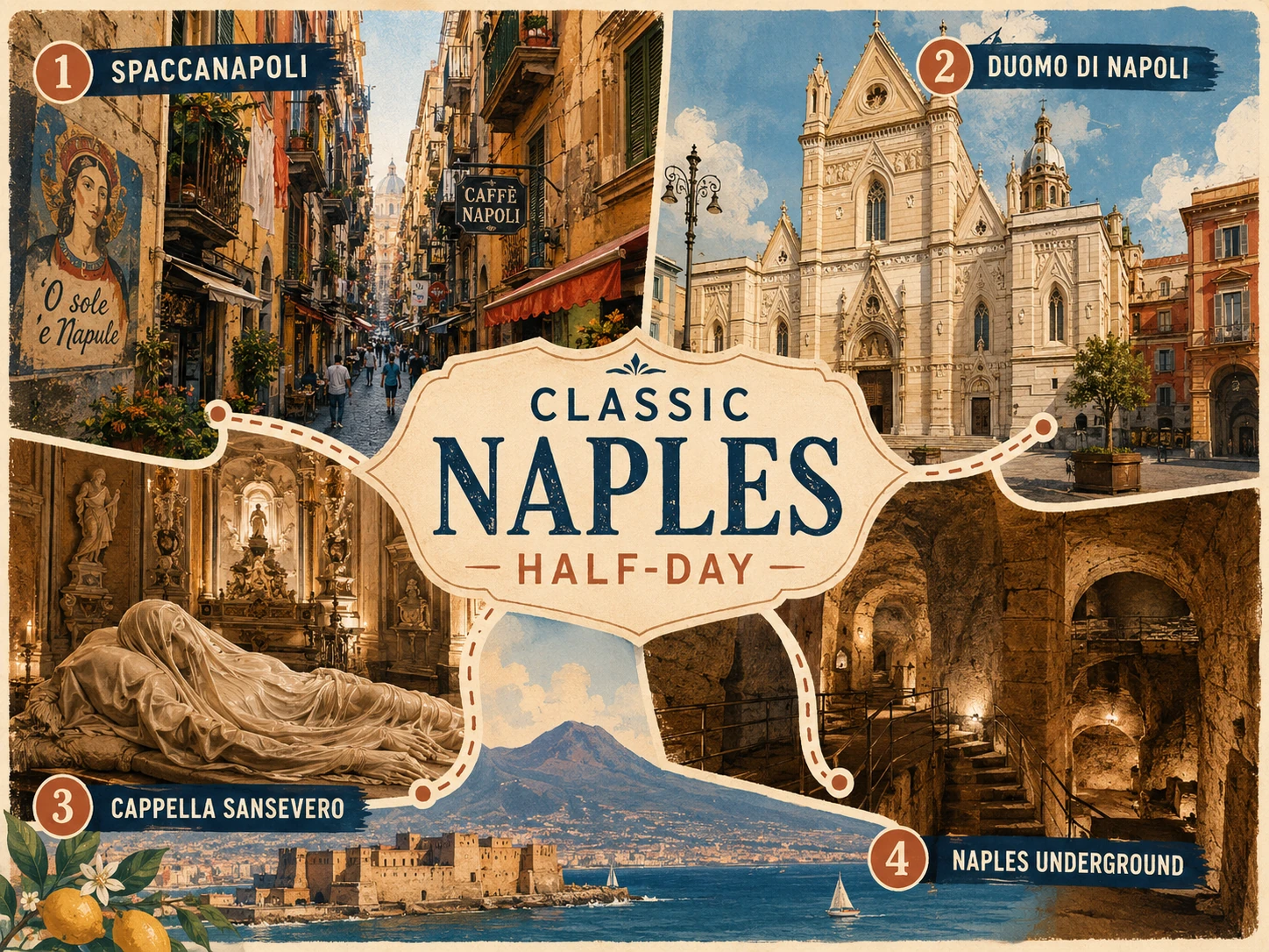 Classic Naples half-day route through Spaccanapoli, the Duomo, Cappella Sansevero and Naples Underground