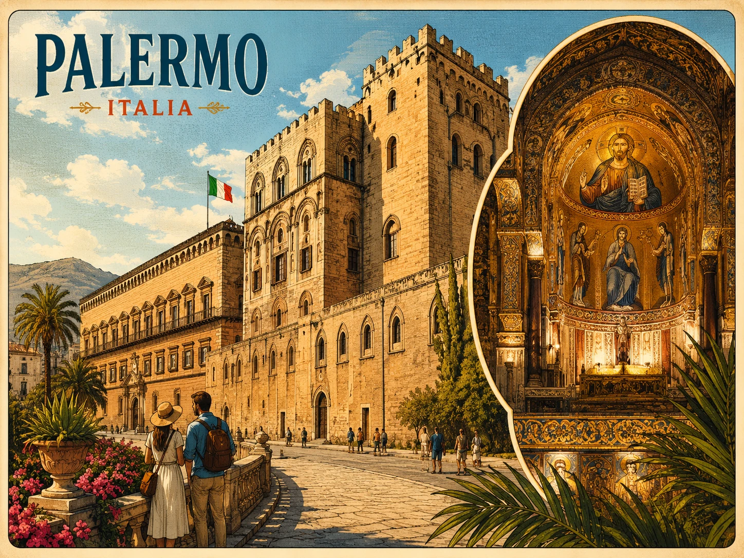 Palazzo dei Normanni and the golden mosaics of the Cappella Palatina