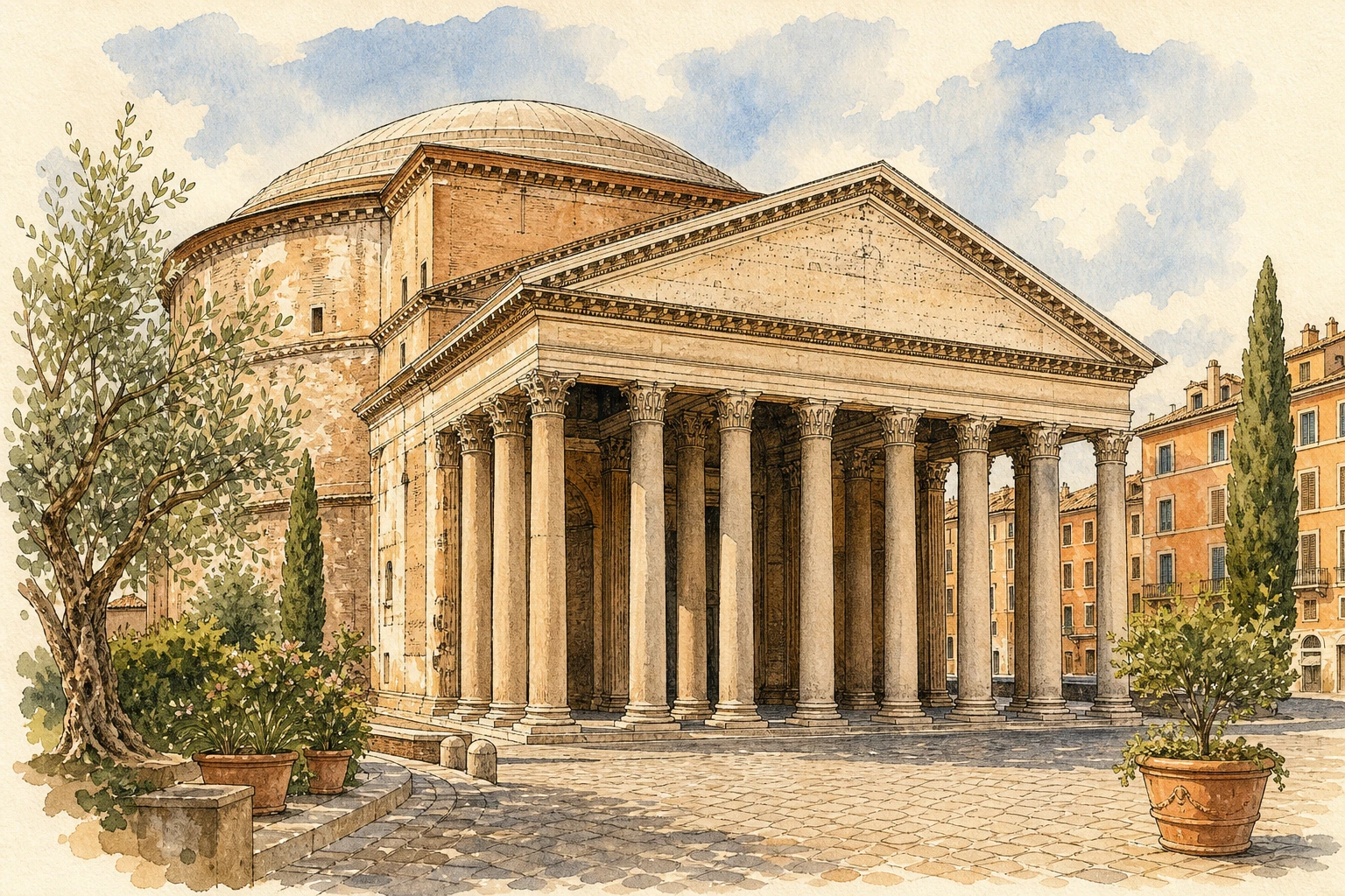 Illustration of the Pantheon in Rome