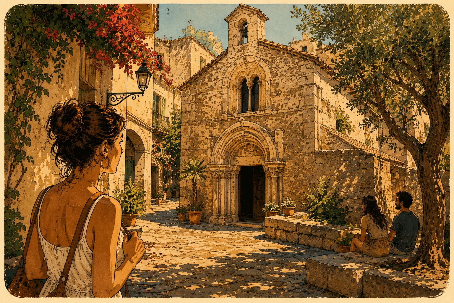 Illustration of San Giovannello church in Ortigia's Giudecca quarter