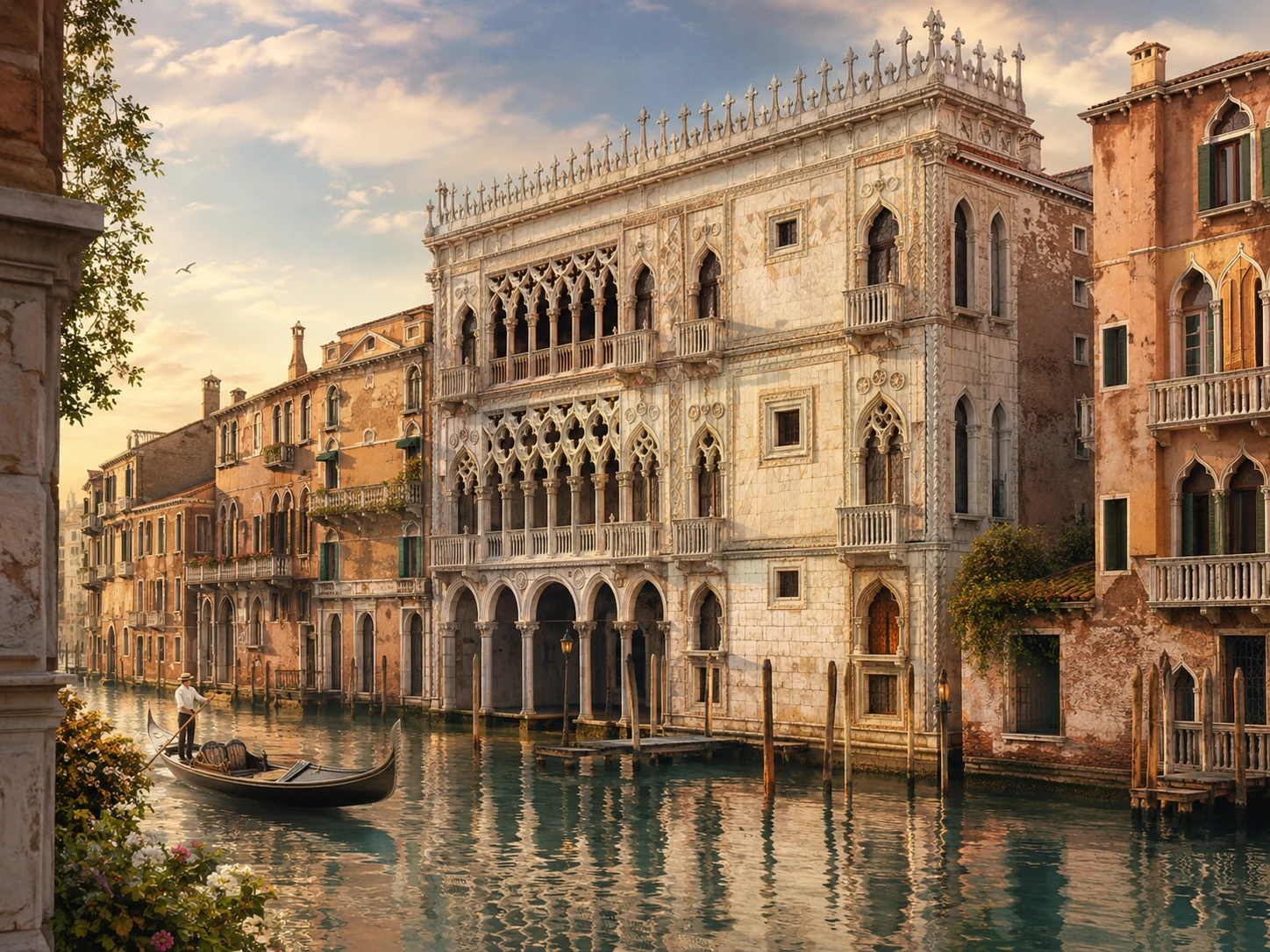 Ca' d'Oro Gothic palace beside the Grand Canal