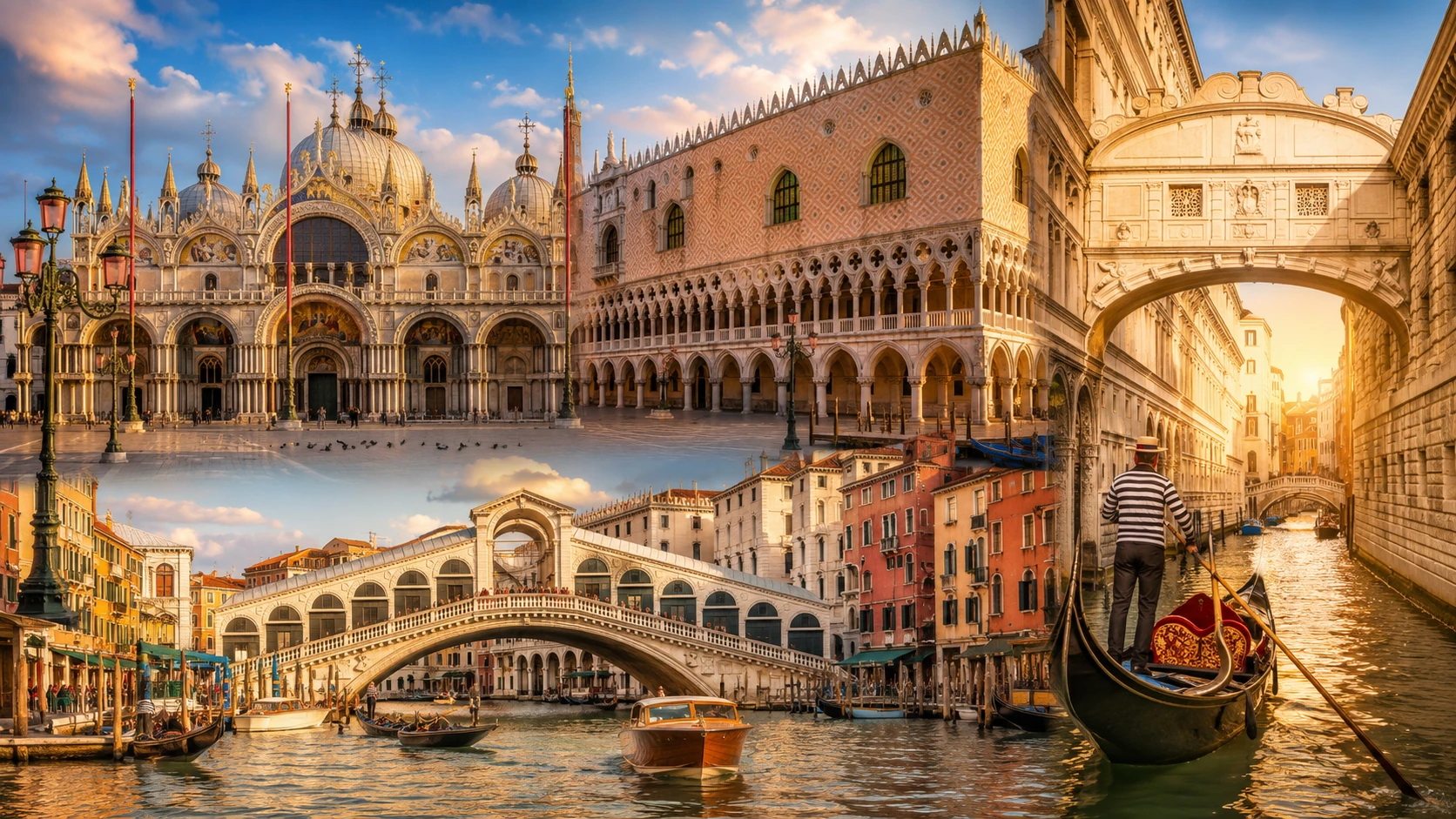 St. Mark's Basilica, Doge's Palace, Rialto Bridge and Venetian canals